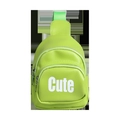 Marsupio neon verde per bambini con stampa a lettere Cute bianca e tracolla regolabile - Verde