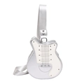 Borsa a tracolla creativa a forma di chitarra argento con borchie e battipenna bianco - Argento