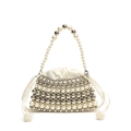 Borsa a tracolla per bambini in perle chic con sfere a contrasto e coulisse in raso - Grande