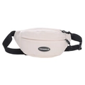 Minimalistische beige heuptas voor kinderen met TONGHUO-logo en verstelbare riem - Wit