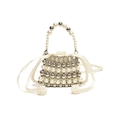 Mini borsa a tracolla per bambini con perle, pochette in raso e catena a perle chic - Piccolo