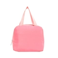 Pink insulated canvas lunch tote bag with durable nylon handles and zipper closure - Pink
