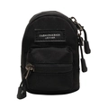 Mini black crossbody bag for kids with durable nylon fabric and multi-layer zippers - Black
