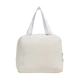 Minimalist cream white canvas insulated lunch bag with durable nylon handles and zipper - Off-white
