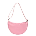 Bolso bandolera de media luna rosa para niños con correa ajustable en fondo blanco - Rosa