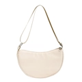 Bolso bandolera minimalista blanco hueso en forma de media luna para niños con correa - Blanco Roto