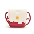 Mini bolso bandolera para niños en rojo y blanco con diseño de solapa ondulada - Blanco & Rojo