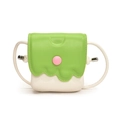 Mini bolso bandolera infantil con diseño de tapa verde derretida y cuerpo blanco crema - Verde y Blanco