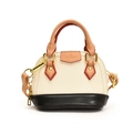 Mini sac bandoulière pour enfants avec design color-block crème, marron et noir - Blanc Cassé