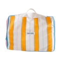 Bolsa grande de rayas naranjas para edredón infantil con etiqueta Hello Baby y asa - Naranja