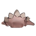 Cute pink 3D dinosaur crossbody bag for women with creative stegosaurus bone plate design - Pink