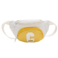 Riñonera cruzada para niños en blanco y amarillo con estampado de la letra C - Amarillo