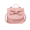 Bolso de mano rosa claro para niñas con lazo grande y correa de hombro ajustable - Rosa