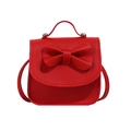 Bolso mini rojo para niños con un lazo decorativo y cuero sintético de alta calidad - Rojo