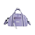 Purple nylon crossbody bag with striped straps and fashion logo for kids - Purple