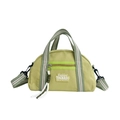 Fashionable semi-circular green oxford fabric crossbody bag with adjustable strap for kids - Yellow