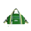 Sac bandoulière demi-cercle vert en oxford pour enfants avec anse rayée - Vert