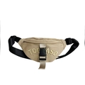 Kids trendy khaki canvas chest bag with TOOCASO embroidery and adjustable nylon strap - Khaki