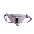 Lavender canvas waist bag for kids featuring white TOCASO embroidery and adjustable strap - Purple