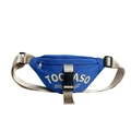 Blue canvas waist bag for kids featuring a stylish letter embroidery and adjustable strap - Blue