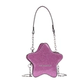 Sac bandoulière enfant en forme d'étoile rose fuchsia scintillant avec bandoulière - Rose rouge