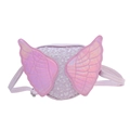 Pink and purple sequin butterfly wing crossbody bag for kids with adjustable strap - Purple