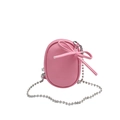 Mini bolso bandolera rosa con lazo marmoleado y correa de cadena de bolas - Rosa