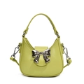 Kids fruit green shoulder bag with large silver metal bow and detachable strap - Green