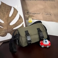 Bolso cilíndrico verde oliva estilo militar con hebillas resistentes y correa ajustable - Verde