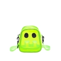 Neon green transparent jelly crossbody bag for kids with cute cartoon ghost design - Green