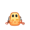 Transparent orange PVC cartoon jelly crossbody bag with cute eye details and shoulder strap - Orange