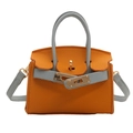 Mini bolso bandolera naranja para niñas con asas grises y cierre de hebilla dorada - Amarillo