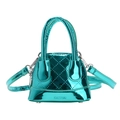 Mini sac à main bleu lac matelassé avec fini métallisé et bandoulière réglable - Bleu lac