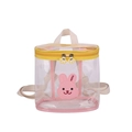 Transparenter PVC Kindergarten Rucksack in Gelb und Rosa mit rosa Hasen Motiv - Rosa Hase