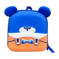 Cartoon Bär Hartschalenrucksack für Kinder in Orange und Blau mit Plüschohren - Blau