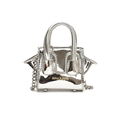 Silberne Umhängetasche für Kinder aus Metallic-Leder mit Kette und Spiegeleffekt - Silber