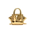 Mini Umhängetasche für Kinder in Gold-Metallic mit Spiegeleffekt und Kette - Gold