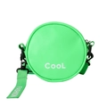Neon green round crossbody bag for boys with Cool print and sporty wide strap - Green