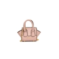 Pink mini crossbody bag with litchi grain leather and gold chain for kids - Pink