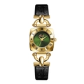 Elegante orologio al quarzo quadrato vintage con quadrante verde e cinturino nero - Cinturino Nero Quadrante Verde