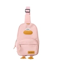 Sac de poitrine rose canard pour enfants en nylon durable avec motif dessin animé - Rose