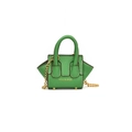 Mini sac trapèze vert citron pour enfants avec chaîne dorée et design à ailes latéral - Vert