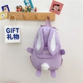 Zainetto viola per bambini a forma di coniglio con orecchie lunghe e coda di peluche - Viola