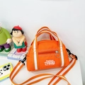 Kinder Umhängetasche in Orange aus Nylon mit modischer Stickerei und Tragegriffen - Klein / Orange