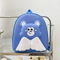 Zaino azzurro a forma di orso per bambini con ali di paillettes su scaffale - Blu