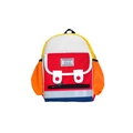 Kids color-block backpack with vibrant red, yellow and blue panels for toddlers - Small / Red
