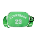 Groene nylon schoudertas voor kinderen met witte STARSBRUG letters en brede riem - Groen