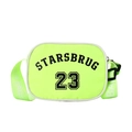 Neon groene nylon schoudertas voor kinderen met sportief nummer 23 en letters - Neon Groen
