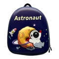 Zaino rigido blu scuro per bambini con design 3D in rilievo di astronauta e razzo - Nero