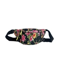 Trendy heuptas voor kinderen in zwart met bloemenprint en verstelbare schouderriem - Zwart
